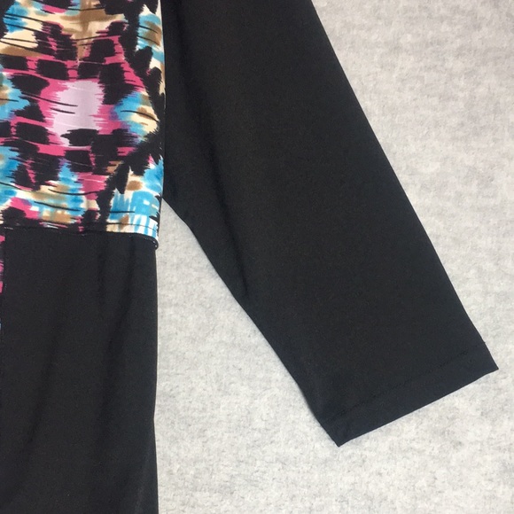 INVESTMENTS  Stretch Jersey Knit Color Block Shark-Bite Front Hem Defined Waist - Picture 7 of 16